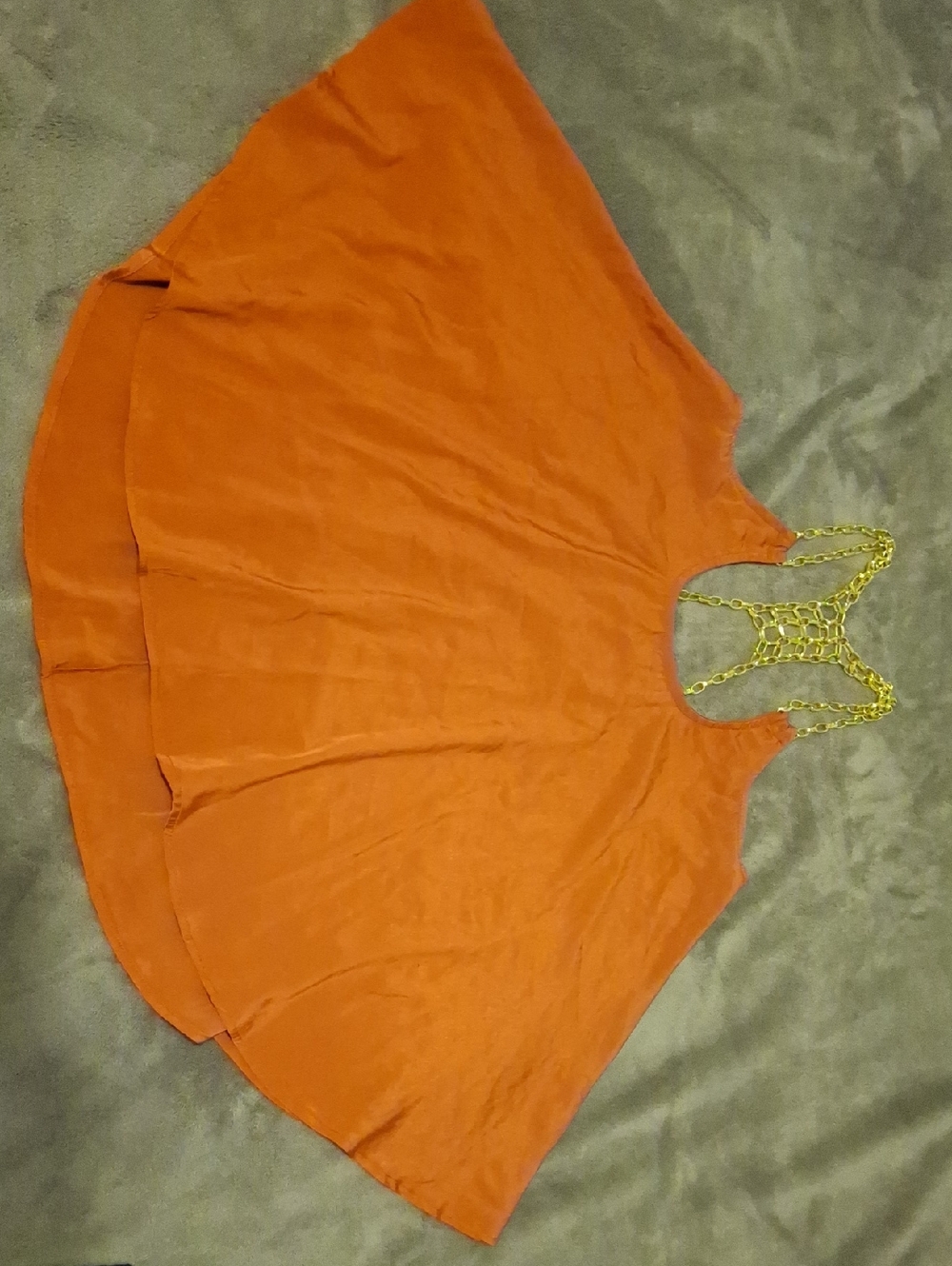 Limité Rust Orange Chain-Back Flowy Tank Top - Picture 3 of 4